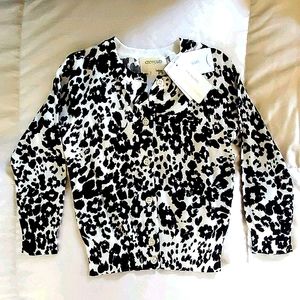 NWT J. Crew Crewcuts Snow Leopard Cotton Cardigan